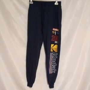 Kodak Brand  Navy Blue Tapered Sweatpants with Colorful Kodak Graphic Design
